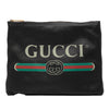 Secondhand Gucci Medium Leather Logo Portfolio Clutch