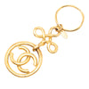 Chanel Gold Plated CC Medallion Key Ring Bag Charm Secondhand