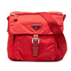 Prada Saffiano Trimmed Tessuto Zip Buckle Messenger Bag Secondhand