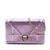 Secondhand Dior Metallic Patent Microcannage Diorama Wallet on Chain