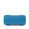 Prada Medium Saffiano Cuir Trimmed Canvas Double Satchel Secondhand