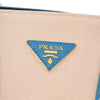 Prada Medium Saffiano Cuir Trimmed Canvas Double Satchel Secondhand