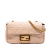 Secondhand Fendi Zucca Embossed Leather Chain Midi Baguette