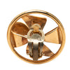 Chanel CC Gold Plated Faux Pearl Pinwheel Ribbon Clip On Earrings Secondhand