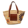 LOEWE Large Floral Embroidered Raffia Basket Tote Secondhand