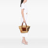 LOEWE Large Floral Embroidered Raffia Basket Tote Secondhand
