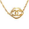 Chanel CC Gold Plated Round Pendant Necklace Secondhand
