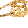 Chanel CC Gold Plated Round Pendant Necklace Secondhand
