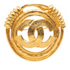 Chanel Gold Plated CC Spring Round Brooch Secondhand