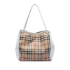 Burberry Small Leather Trimmed Haymarket Check Coated Canvas Canterbury Tote Secondhand