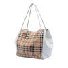 Burberry Small Leather Trimmed Haymarket Check Coated Canvas Canterbury Tote Secondhand