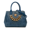 Versace Small Denim La Medusa Chain Top Handle Bag Secondhand