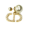 Dior Gold Plated Faux Pearl Tribales Push Back Earrings Secondhand