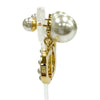 Dior Gold Plated Faux Pearl Tribales Push Back Earrings Secondhand