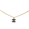 Chanel Gold Plated CC Crystals Pendant Necklace Secondhand