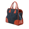 Prada Saffiano Trimmed Denim Open Convertible Tote Secondhand