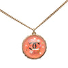 Chanel CC Gold Plated Resin Strass Dome Pendant Necklace Secondhand