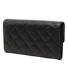 Secondhand Chanel CC Quilted Caviar Flap Long Wallet