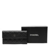 Secondhand Chanel CC Quilted Caviar Flap Long Wallet