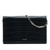 Saint Laurent Croc Embossed Leather Wallet On Chain Secondhand