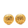 Chanel CC Gold Plated Grapevine Round Clip On Earrings Secondhand