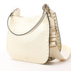 Valentino Garavani Rockstud Leather Shoulder Bag in Ecru Secondhand