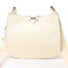 Valentino Garavani Rockstud Leather Shoulder Bag in Ecru Secondhand