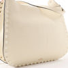 Valentino Garavani Rockstud Leather Shoulder Bag in Ecru Secondhand