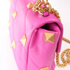 Secondhand Valentino Garavani Roman Studs Leather 2-way Crossbody Bag in Pink