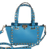 Valentino Garavani Rockstud Mini Leather 2Way Handbag in Blue Secondhand