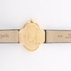 Secondhand Van Cleef & Arpels Alhambra WTYB02B3 136574 YG & Leather QZ Watch with Shell-Face HH5655