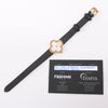 Secondhand Van Cleef & Arpels Alhambra WTYB02B3 136574 YG & Leather QZ Watch with Shell-Face HH5655