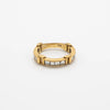 Secondhand Vintage 18K Yellow Gold Ring with Channel-Set Diamonds - '80s