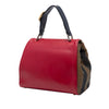 Fendi Leather and Pequin Canvas Selleria Silvana Satchel Secondhand