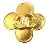 Chanel CC Gold Plated Clover Brooch Secondhand