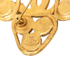 Chanel CC Gold Plated Clover Gripoix Brooch Secondhand