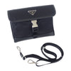 Prada Saffiano Trimmed Tessuto Buckle Messenger Bag Secondhand