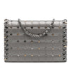 Chanel Small Lambskin Chocolate Bar CC Piercing Studded Chain Flap Secondhand