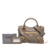 Balenciaga Mini Goatskin Motocross Classic Metallic Edge City Satchel Secondhand