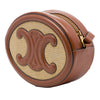 Celine Straw Effect Canvas Cuir Triomphe Oval Crossbody Secondhand