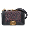 Chanel Small Quilted Denim and Tweed Boy Flap Secondhand