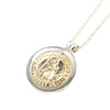 Tiffany Sterling Silver and 18K Yellow Gold Saint Christopher Coin Pendant Necklace Secondhand