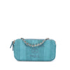 Chanel Raffia Deauville Double Zip Clutch with Chain Secondhand