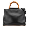 Gucci Medium Leather Bamboo Nymphaea Satchel Secondhand
