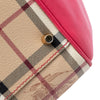 Burberry Small Leather Trimmed Haymarket Check Coated Canvas Canterbury Bow Tote Secondhand