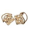 Chanel CC Gold Plated Quilted Flap Bag Clip On Earrings Secondhand