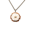 Chanel Brass and Mother of Pearl Camellia Pendant Necklace Secondhand