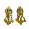Chanel CC Gold Plated Dangle Clip On Earrings Secondhand