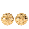 Secondhand Chanel Gold Plated CC Round Clip on Earrings