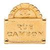 Chanel CC Gold Plated Rue Cambon Dome Brooch Secondhand